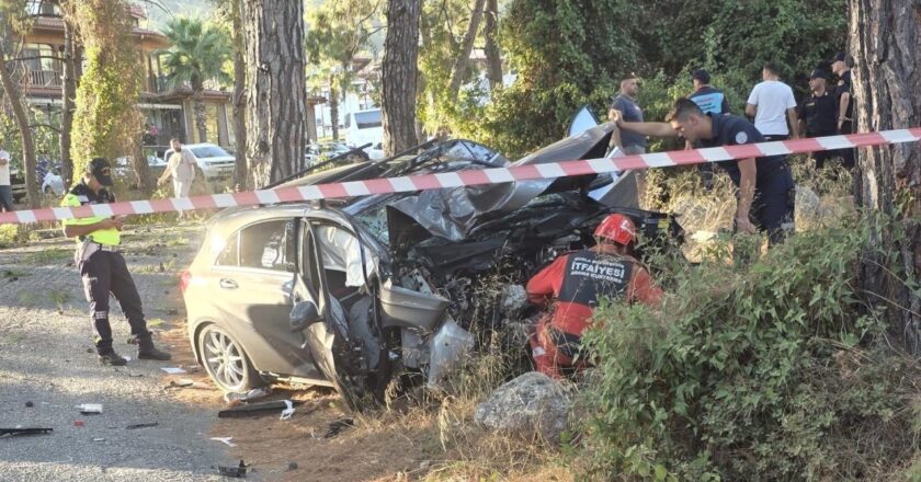 Mübla’daki araba bir ağaçtaydı: 1 ölü